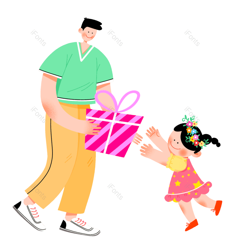 儿童节图片,小朋友元素,礼物PNG,扁平风免抠素材